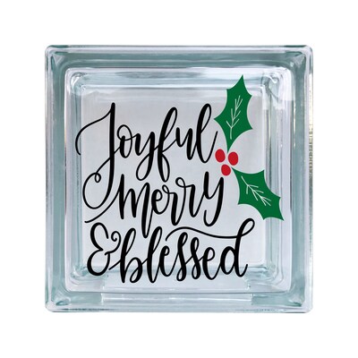 Joyful Merry And Blessed Christmas Vinyl Decal For Glass Blocks, Car, Computer, Wreath, Tile, Frames And Any Smooth Surf - image1